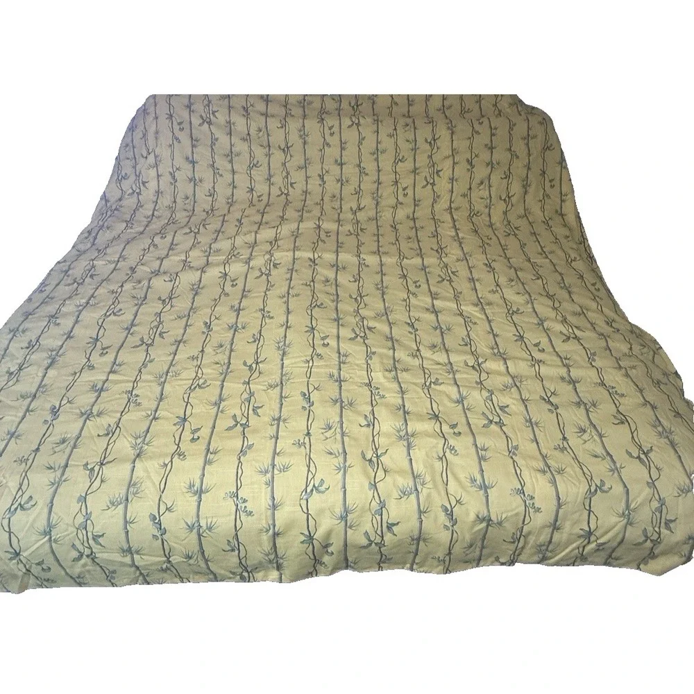 JIM THOMPSON Duvet Cover Sham Set QUEEN Yellow Bamboo Rare Cotton Cabana